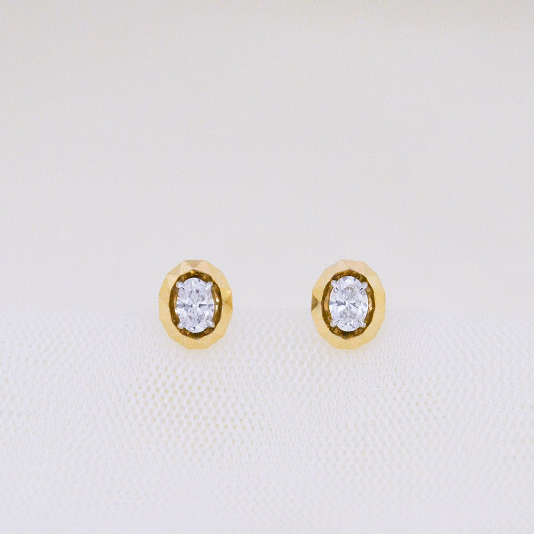 Oval Diamond Solitaire Earrings - zivar.in