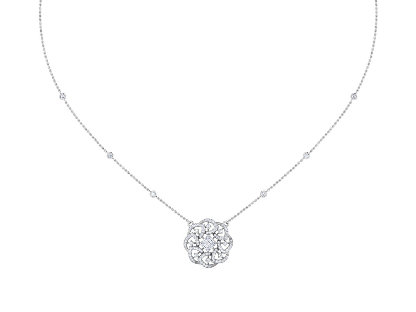 Lavanya Diamond Necklace - zivar.in